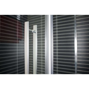 Duschabtrennung Duschtür aus 6mm Sicherheitsglas (67,2 cm - 69,7 cm, ESG - Glas Satinierter Streifen)